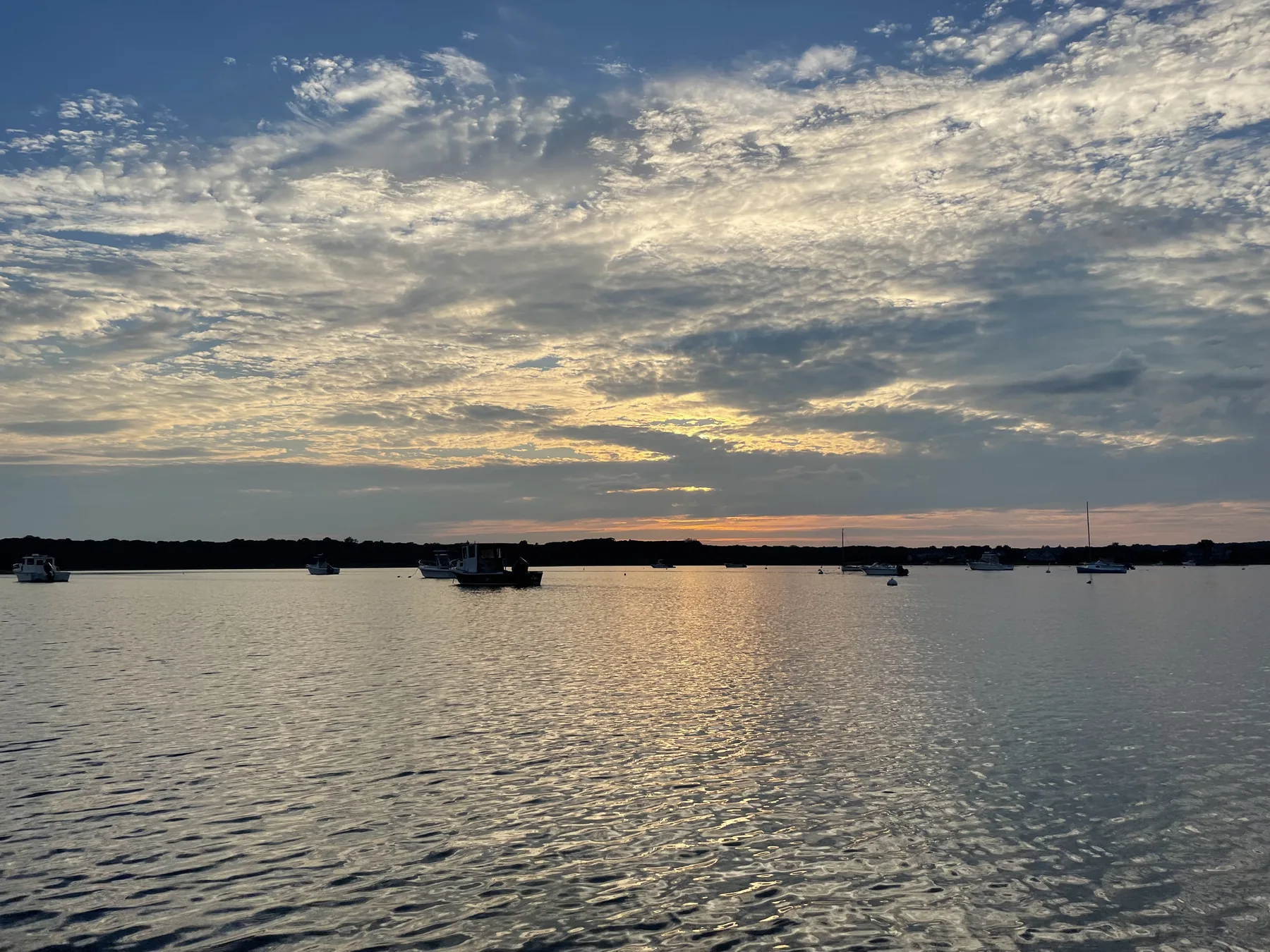 Sunset over open water